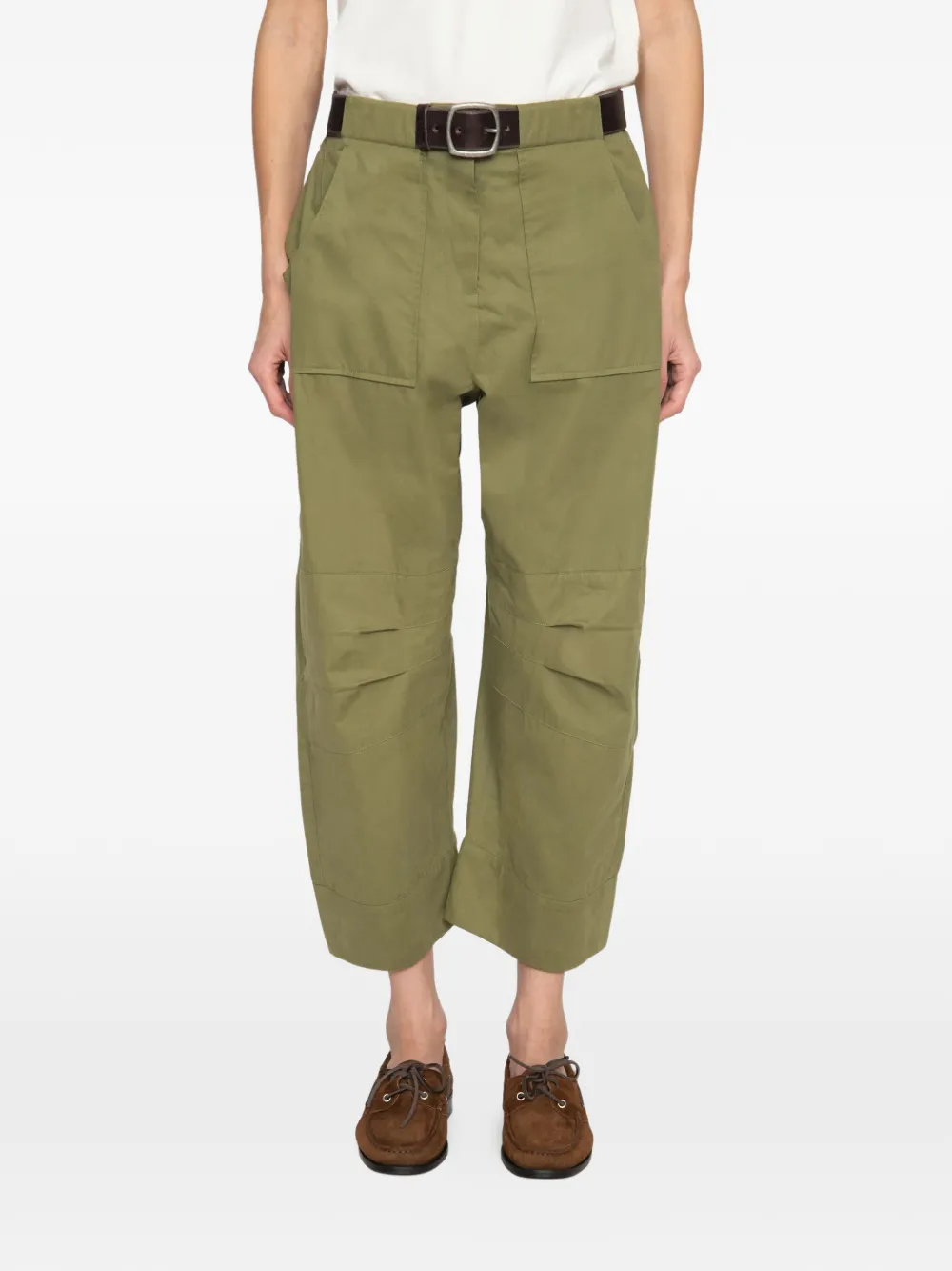 Sea pleated-knee cargo pants - Verde