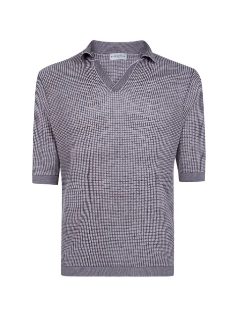 Ballantyne micro-check collared T-shirt