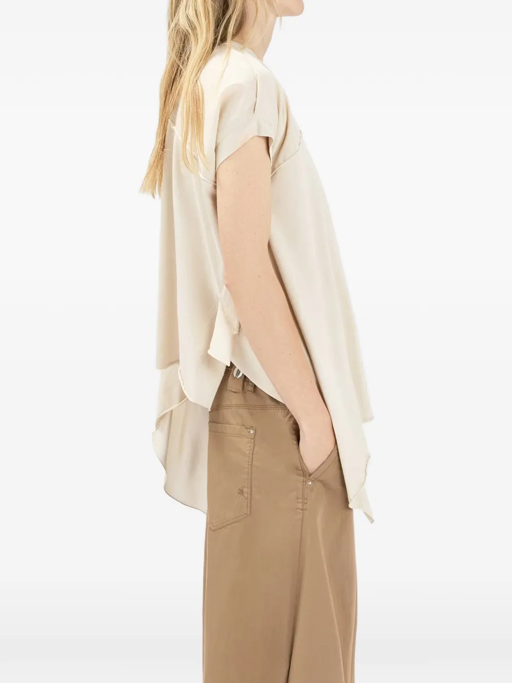  High Nauti Layered Panel T-shirt - Neutrals 
