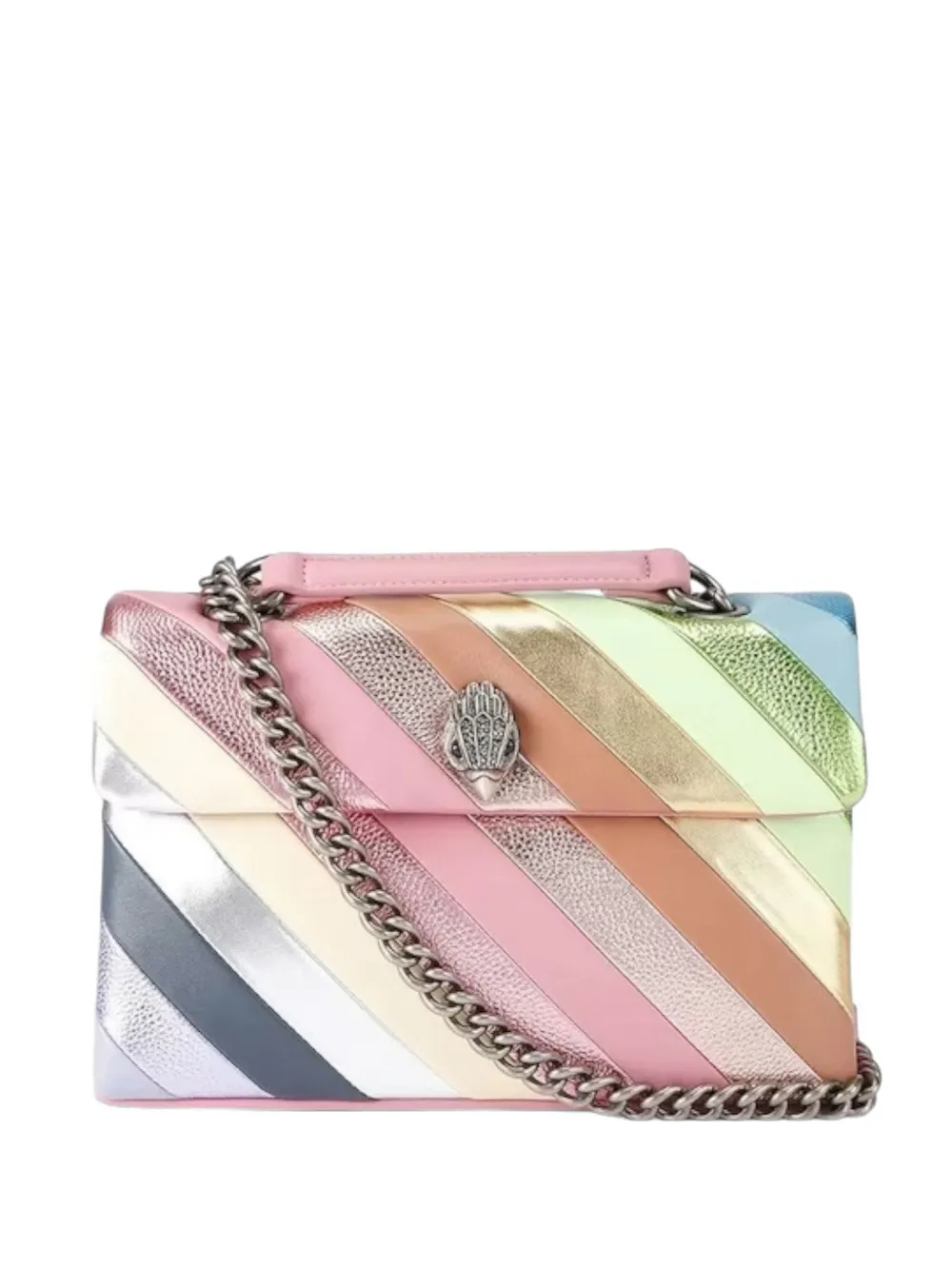Kurt Geiger London striped leather kensington cross body bag - Rosa