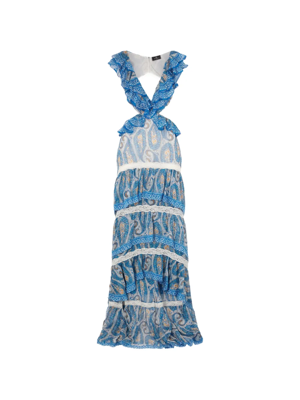 ETRO cut-out ruffled dress - Blu