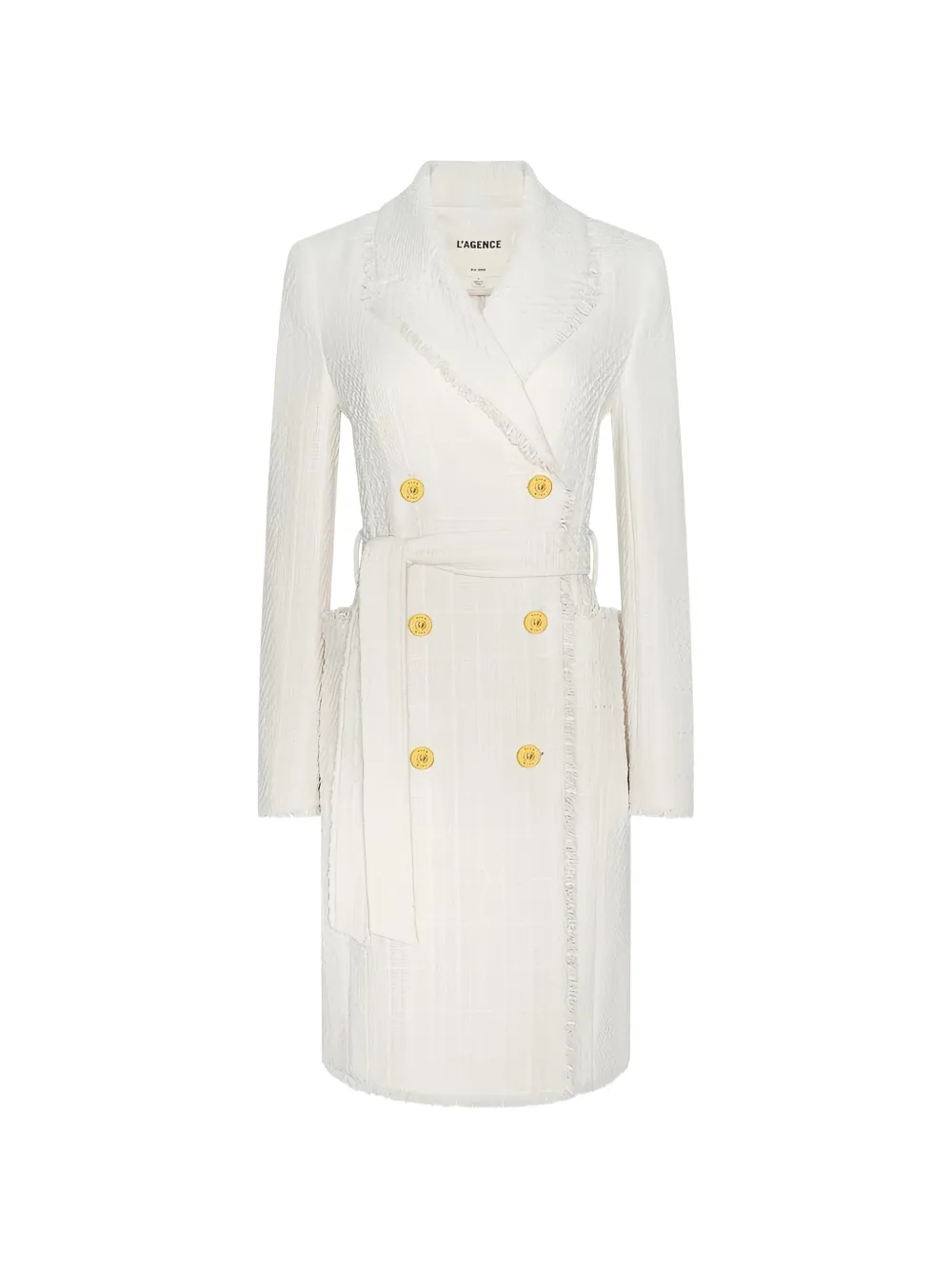 L'Agence Cooper tweed coat - Bianco