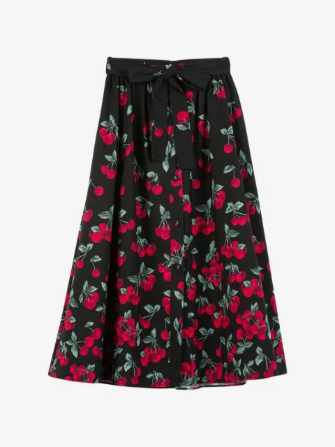 TWINSET falda larga con cerezas estampadas