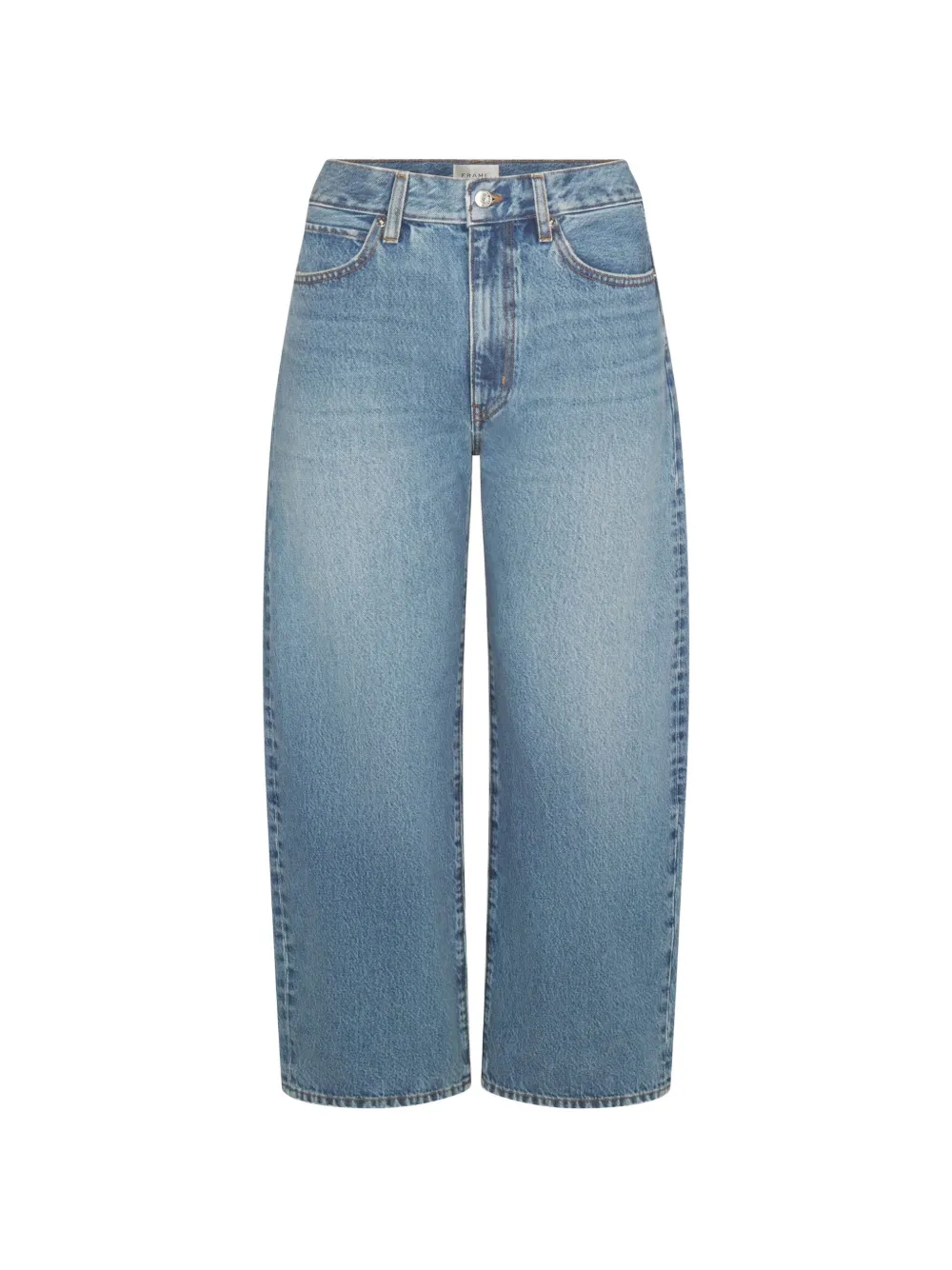 Frame The Bow Crop Wide Leg Jeans In Blue