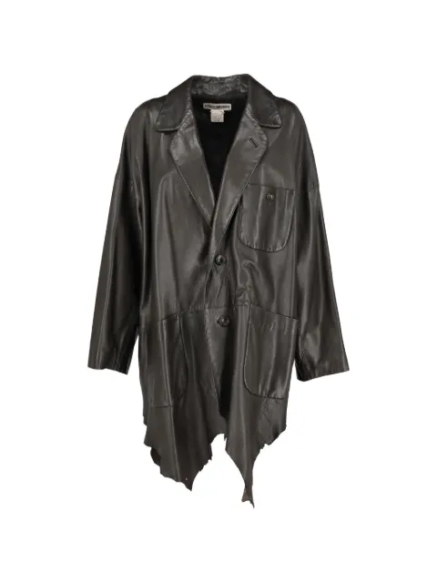 Issey Miyake Pre-Owned chamarra de piel con botones