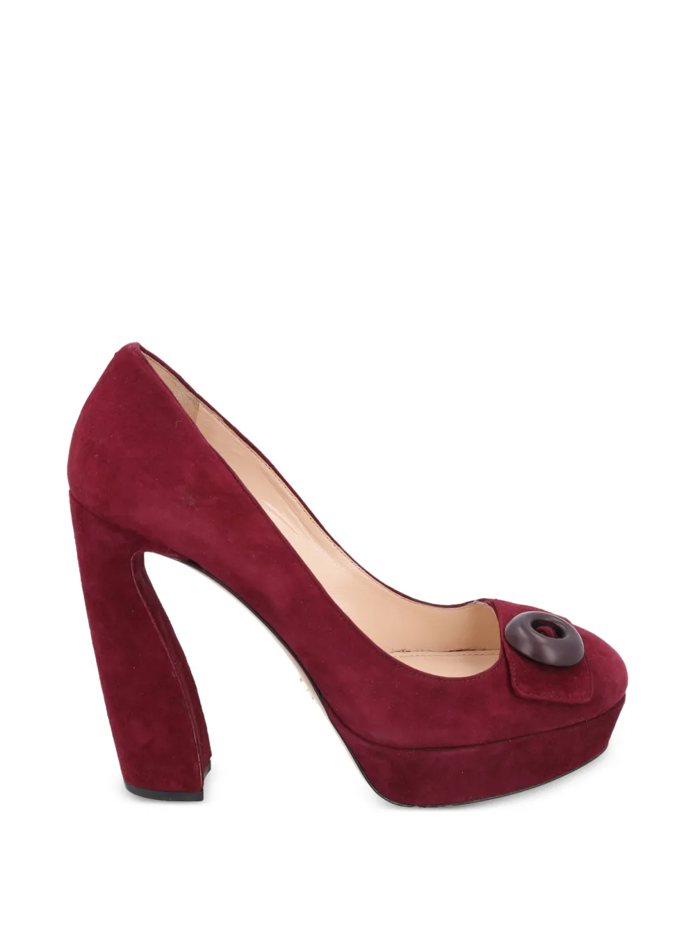 Prada Pre-Owned button suede pumps - Rot