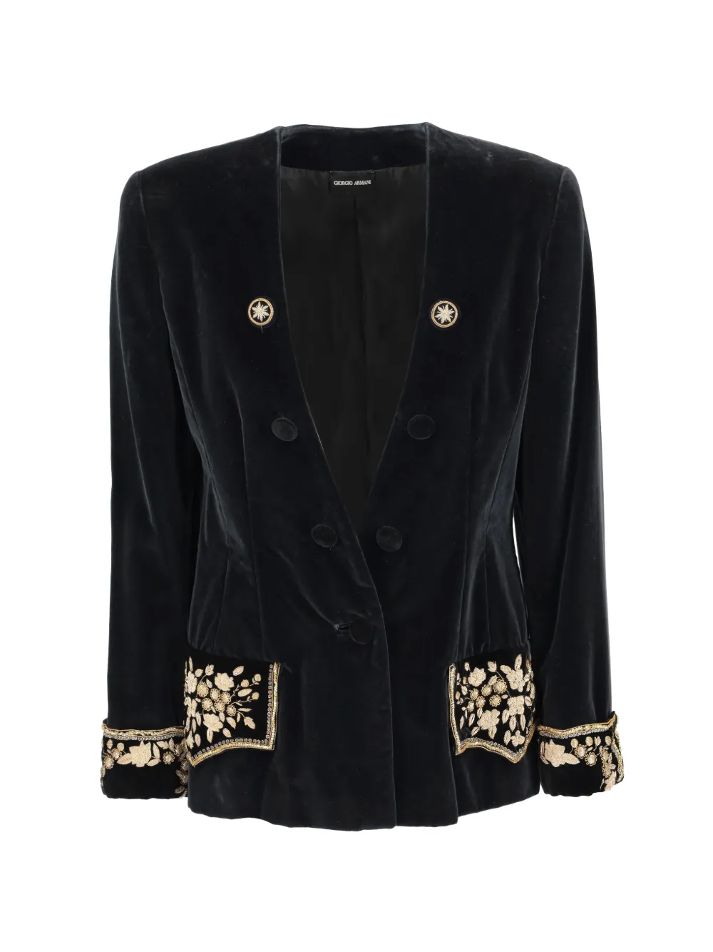 Giorgio Armani Pre-Owned velvet blazer - Nero