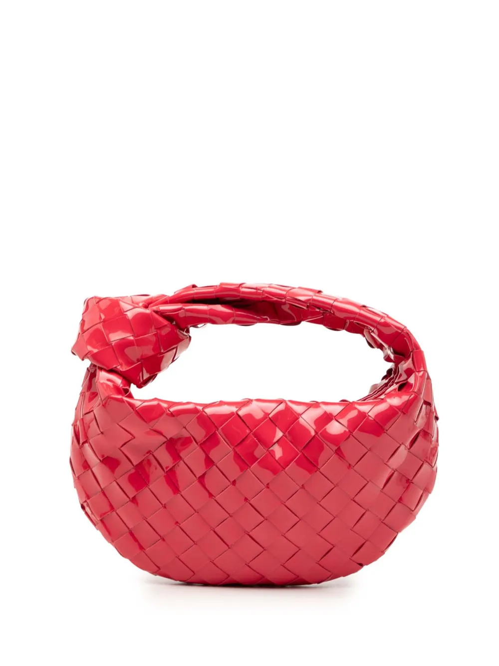 Bottega Veneta Pre-Owned 2012-2025 Mini Patent Intrecciato Jodie hobo bag - Rosso