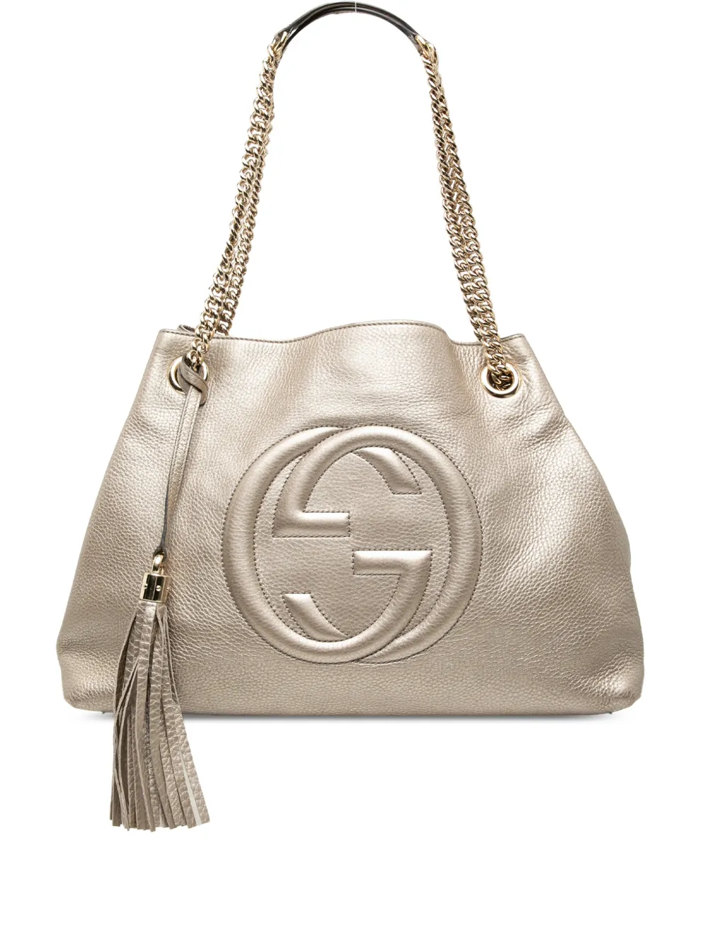 Gucci Pre-Owned 2000-2015 Medium Metallic Leather Soho Chain tote bag - Oro