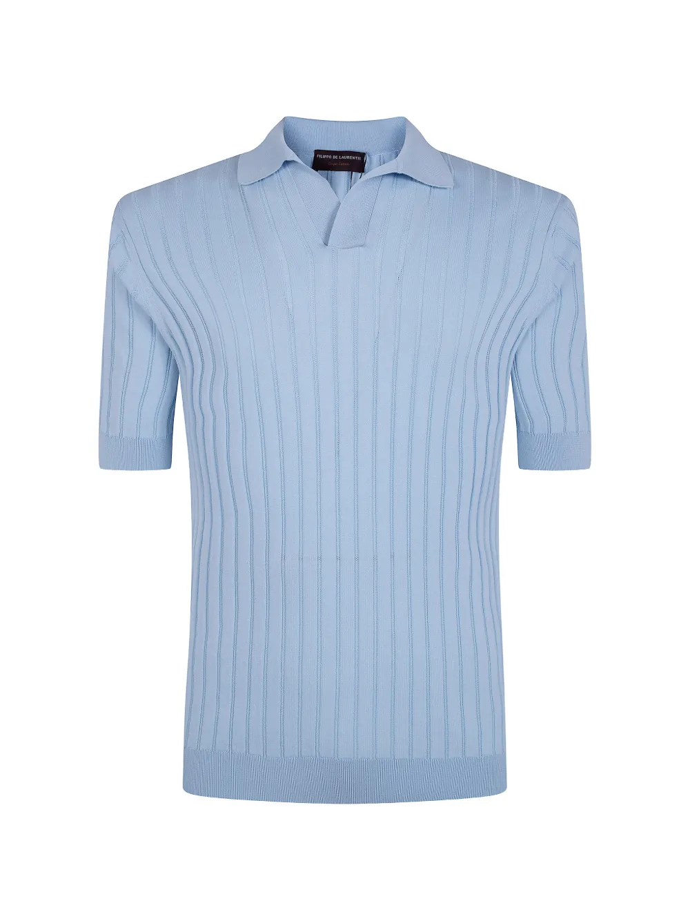 Filippo De Laurentiis ribbed-knit collared T-shirt - Blu