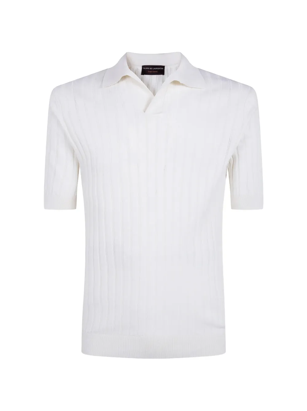 Filippo De Laurentiis ribbed-knit collared T-shirt - Blu