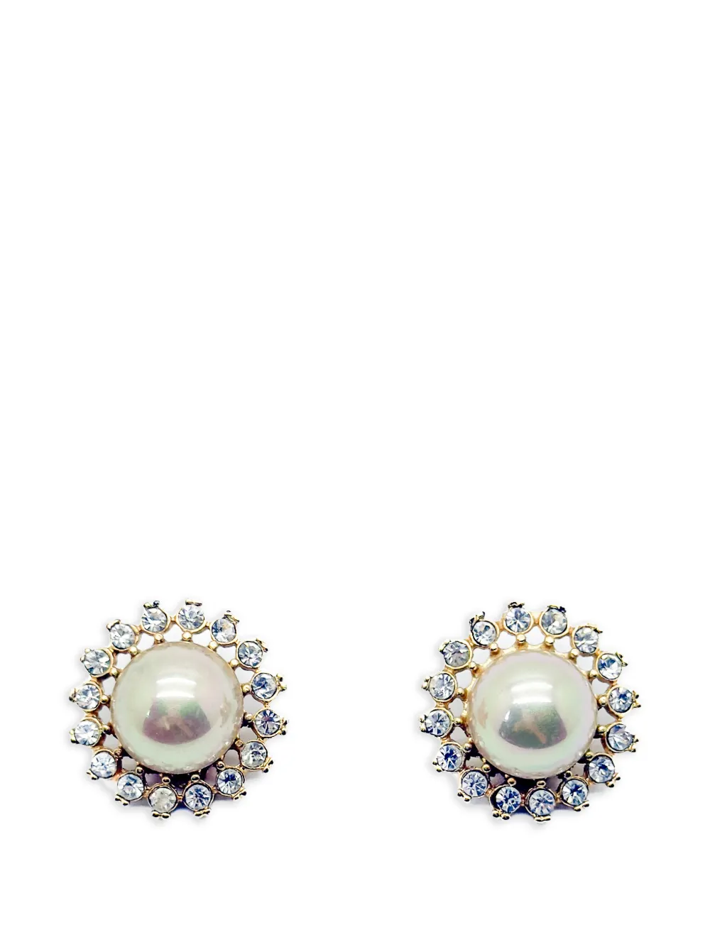 Jennifer Gibson Jewellery Orecchini con cristalli anni '80 - Oro