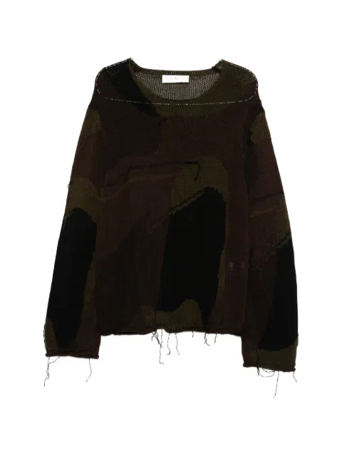 OUR LEGACY Rigid Popover camouflage knitted sweater