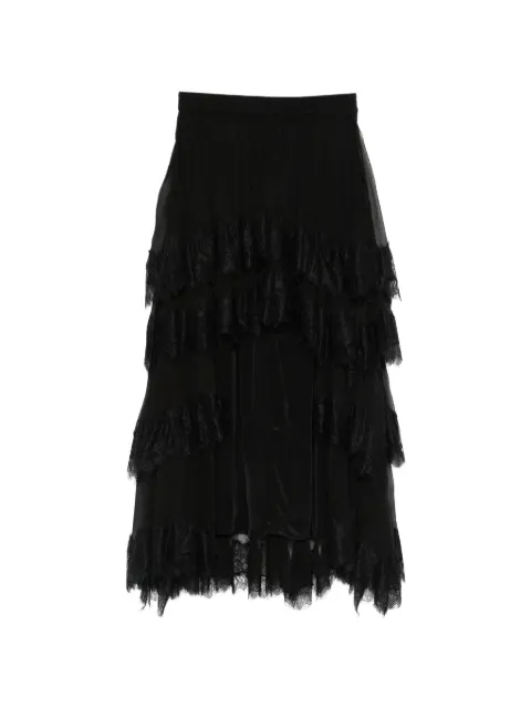 Mes Demoiselles lace ruffled skirt