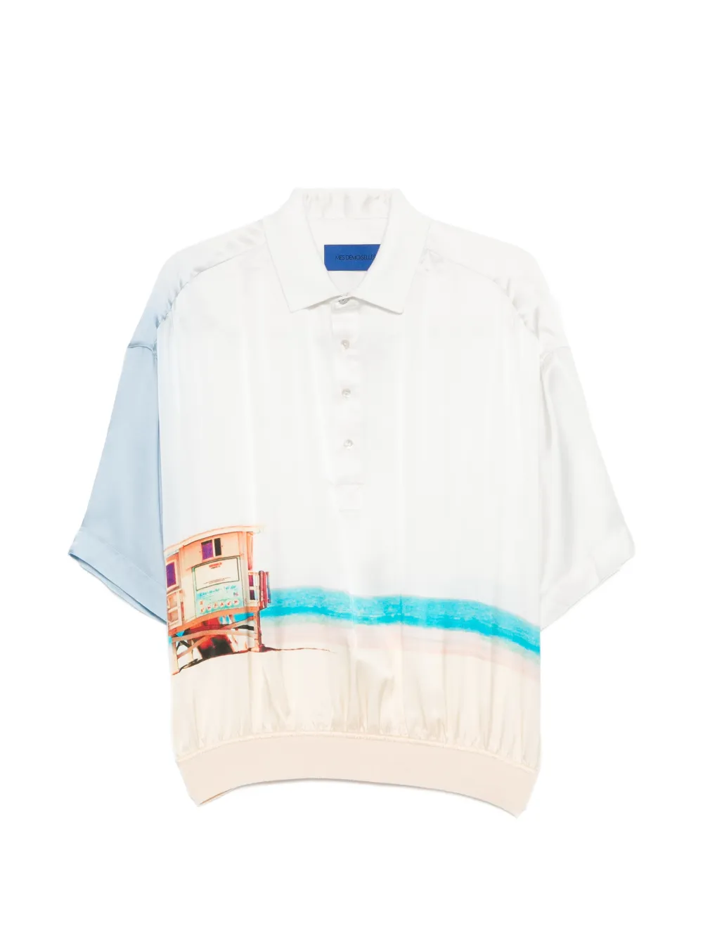 Mes Demoiselles printed polo top - Bianco