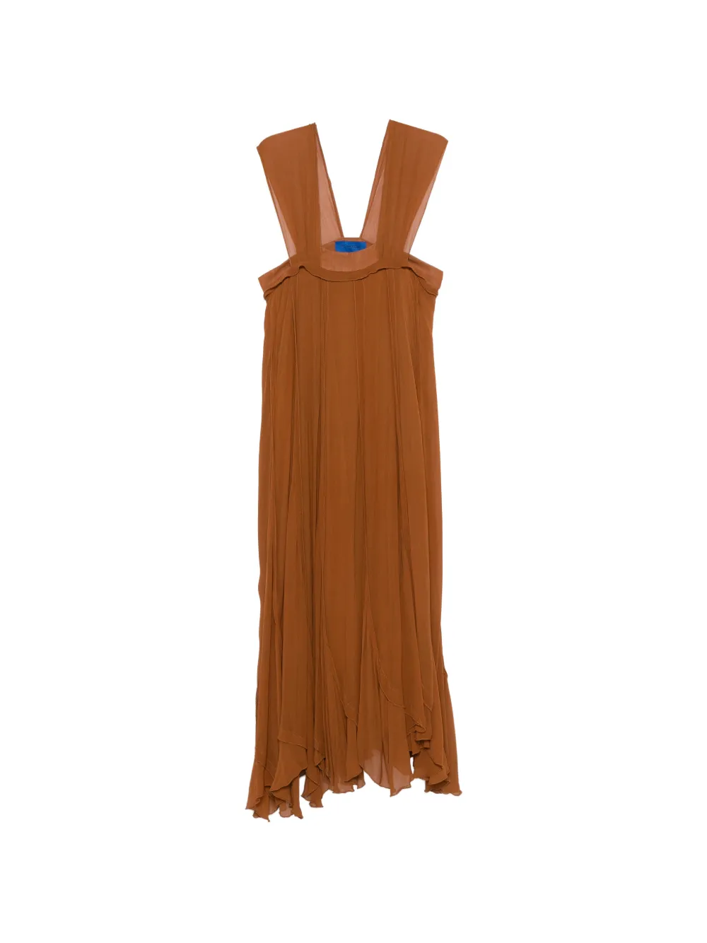 Mes Demoiselles V-neck pleated dress - Marrone