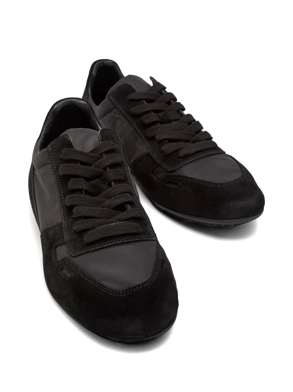 Rick Owens panelled lace-up sneakers Zwart