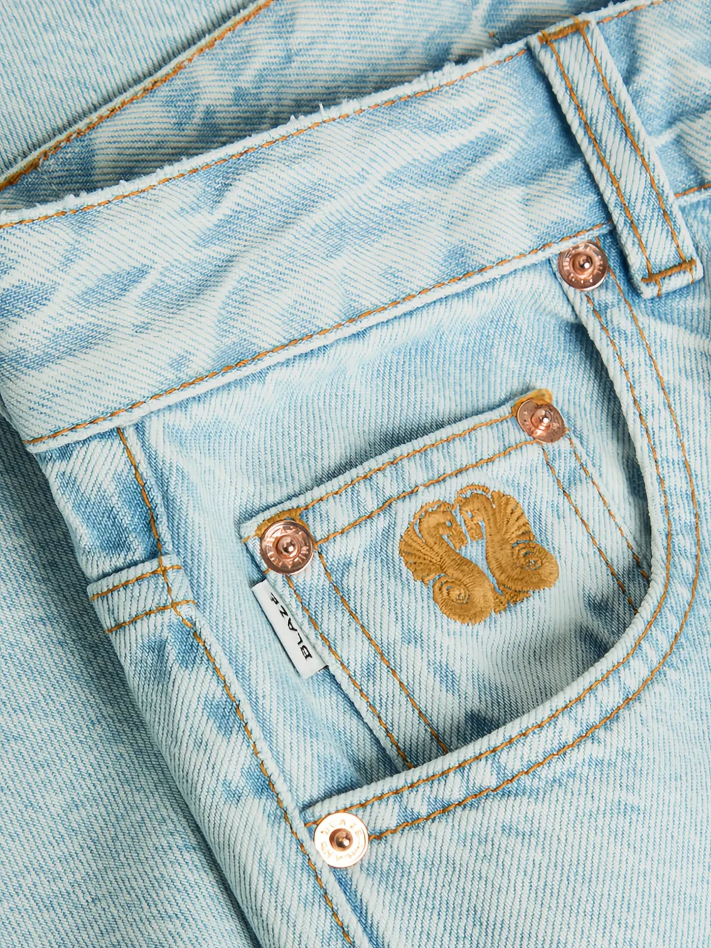 Embroidered-Detail Denim Jeans