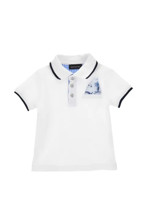 Monnalisa buttoned pattern pocket polo shirt