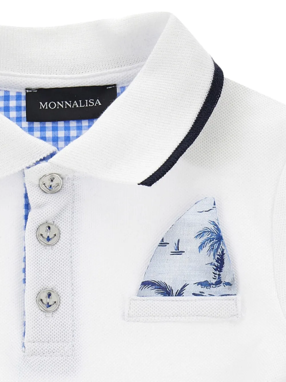Monnalisa Poloshirt met zak en knopen Wit