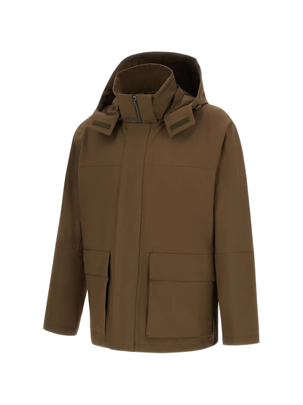  Herno Flap-pocket Hooded Jacket - Brown 