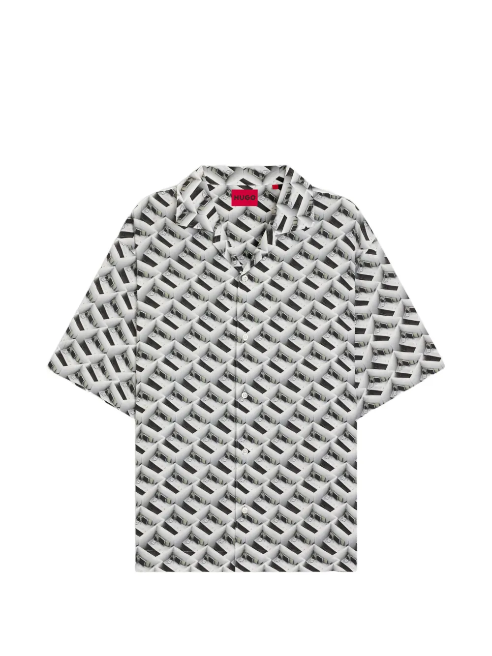 HUGO patterned short-sleeve shirt - Weiß