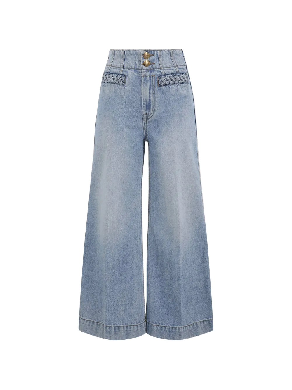 ZIMMERMANN Lucky braided wide-leg jeans - Blu