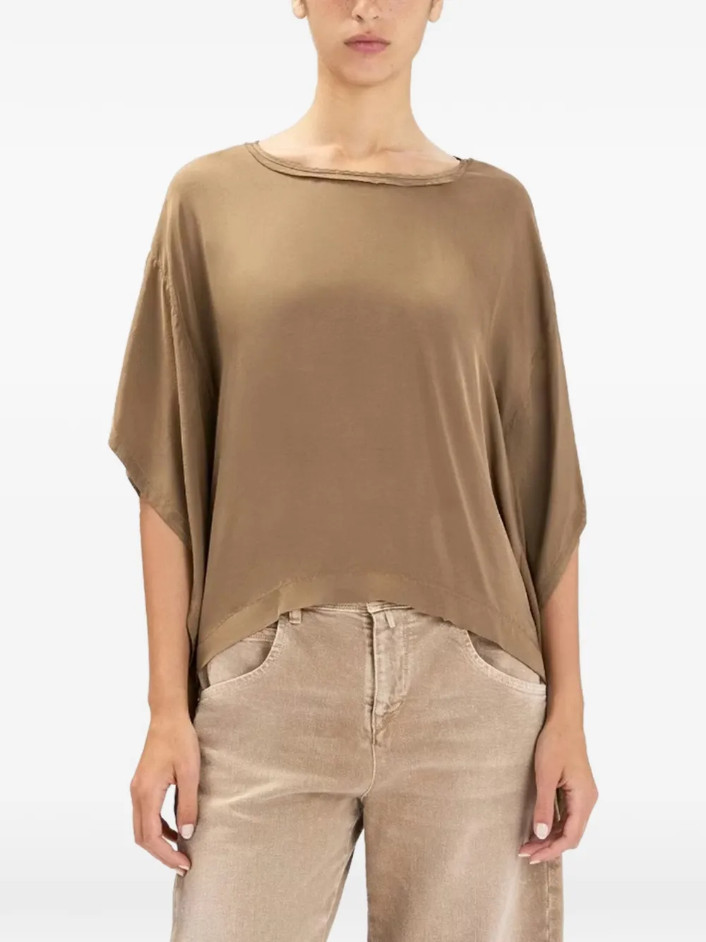  High Majestic Short Sleeve Top - Brown 