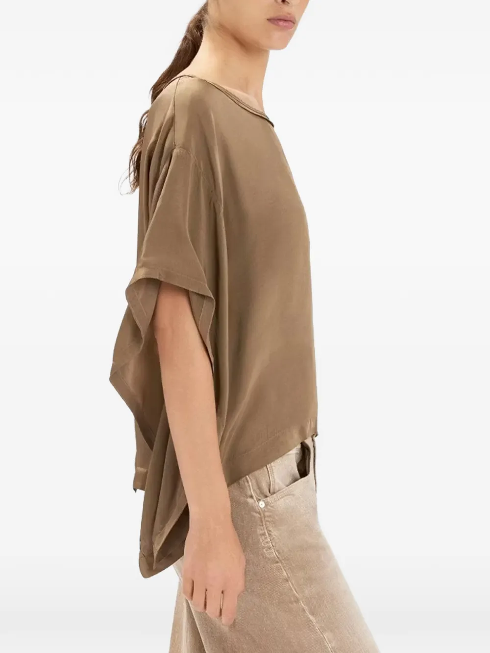  High Majestic Short Sleeve Top - Brown 
