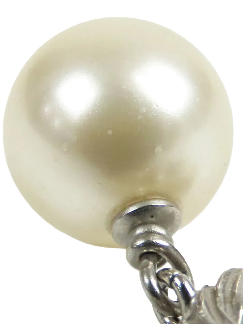 2014 Silver Plated Twisted Cc Rhinestone Faux Pearl Pendant Necklace Costume Necklace