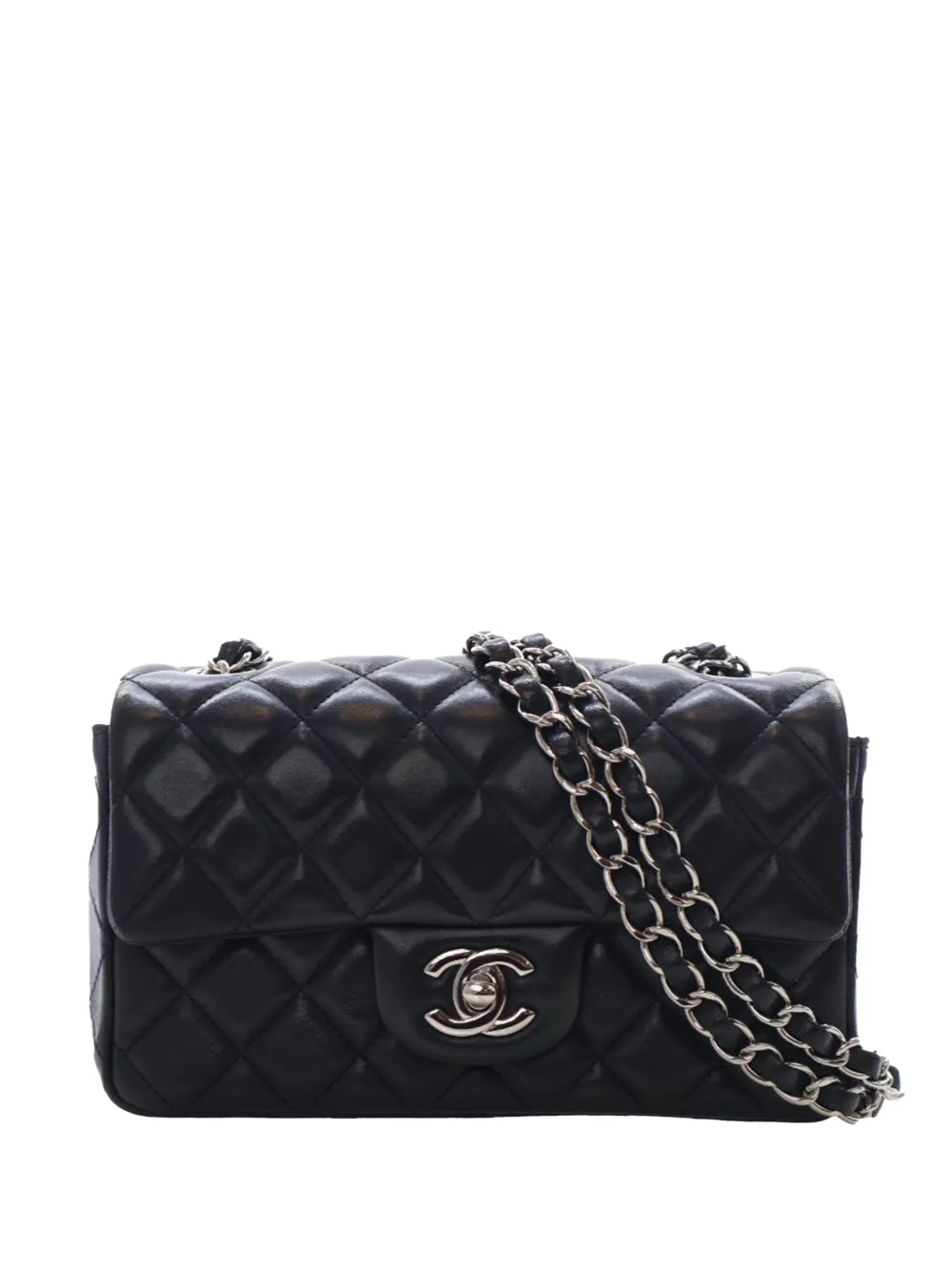 CHANEL Pre-Owned 2017-2018 Mini Rectangular Classic Lambskin Single Flap crossbody bag - Nero