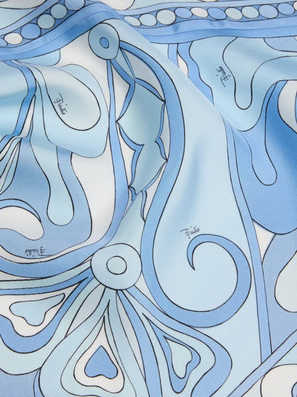  Pucci Orchidee-print Silk Triangle Scarf - Blue 