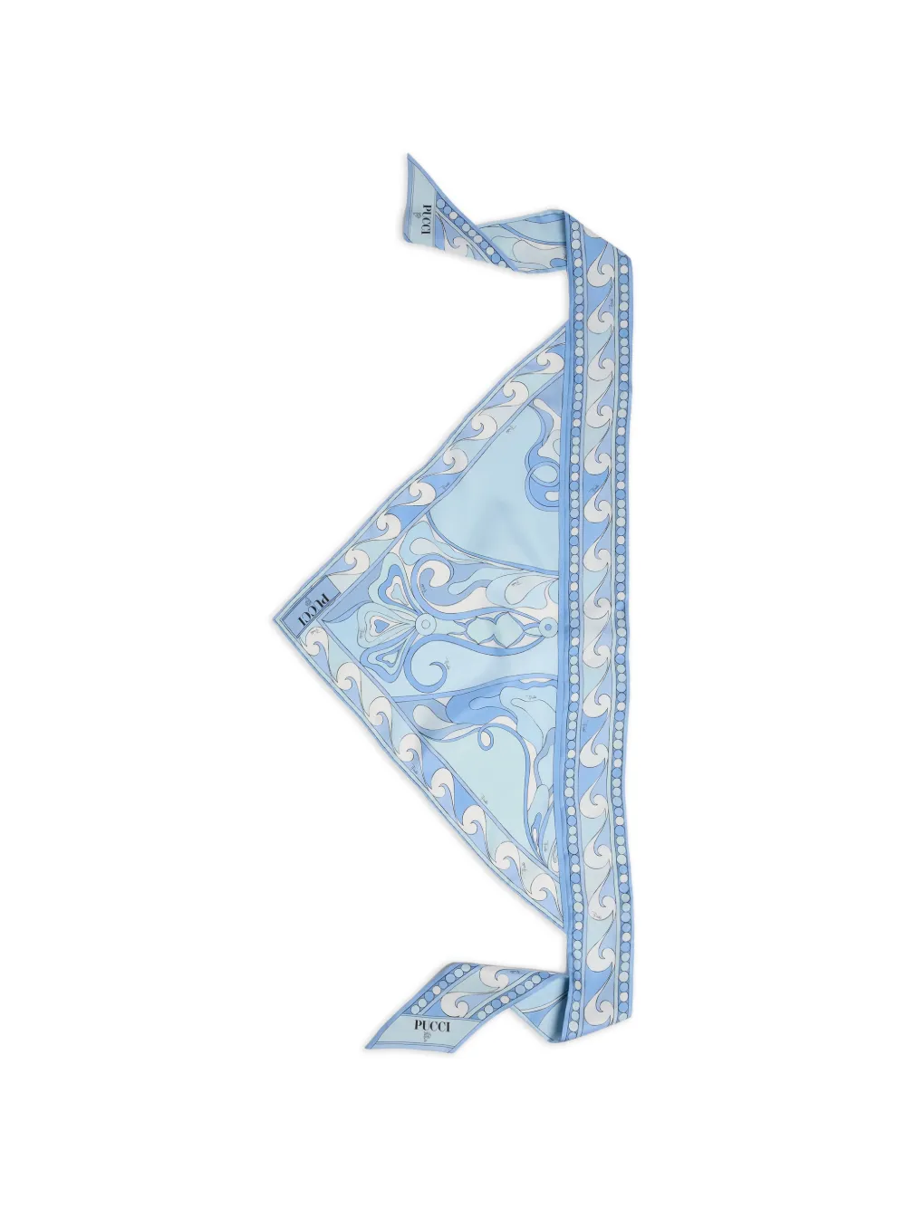 PUCCI Orchidee-print silk triangle scarf - Blu