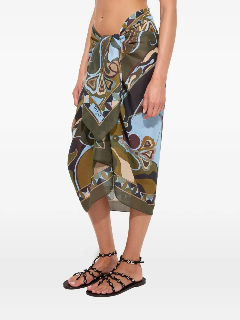  Pucci Orchidee-print Sarong - Green 