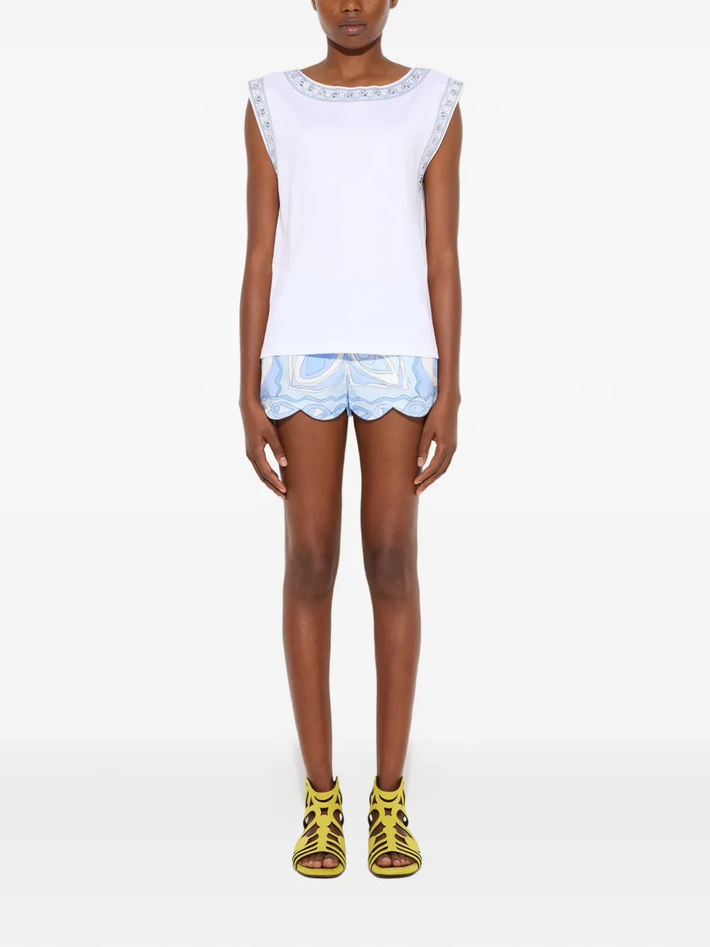 PUCCI T-shirt met metallic-effect Wit
