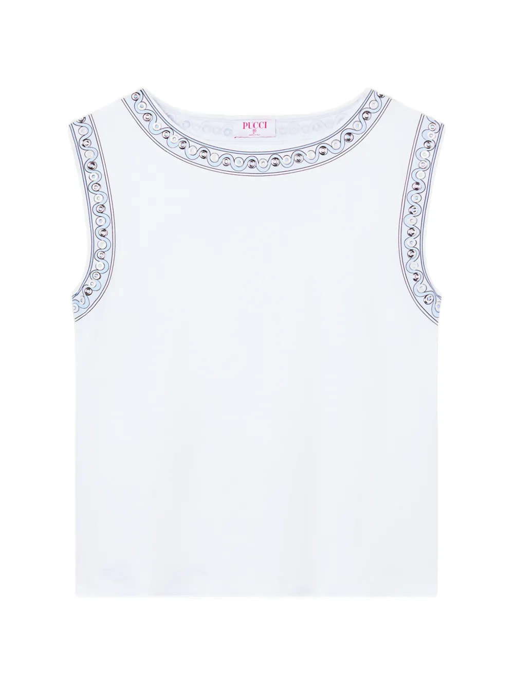 PUCCI T-shirt con dettagli metallizzati - Bianco