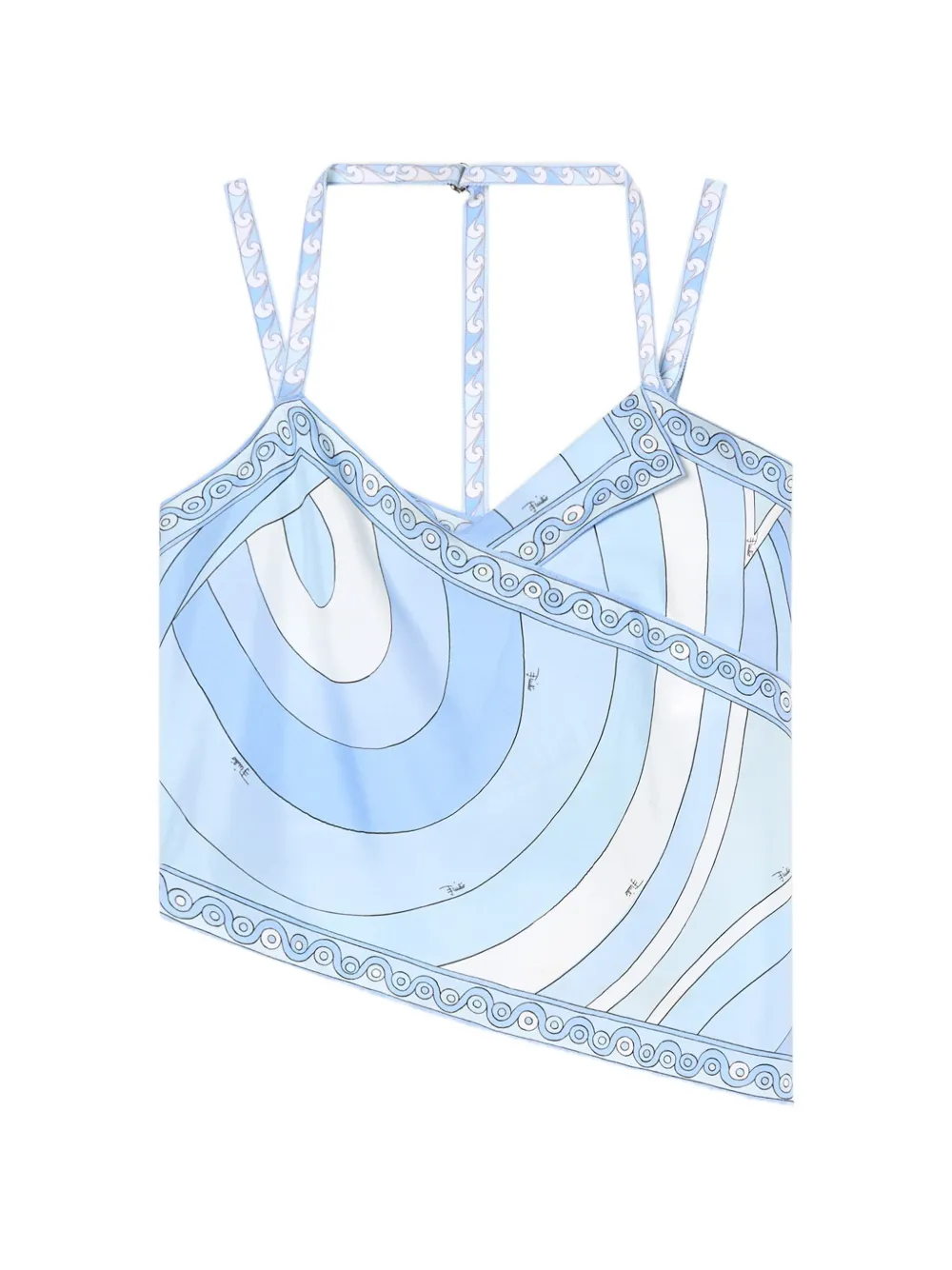 PUCCI Iride-print silk scarf top - Blu