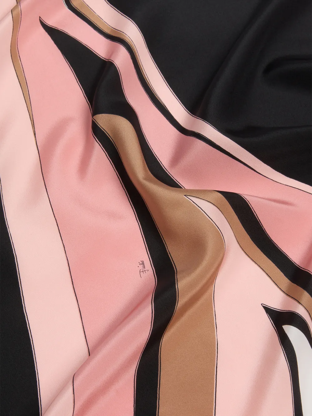 PUCCI Crêpe de chine sjaal met Fari-print Zwart