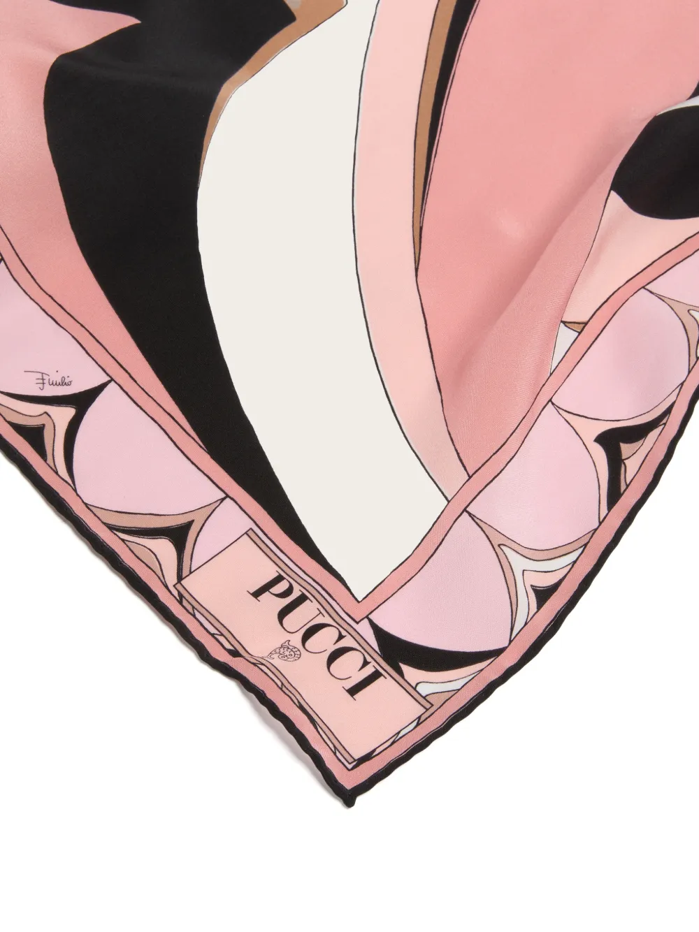 PUCCI Crêpe de chine sjaal met Fari-print Zwart