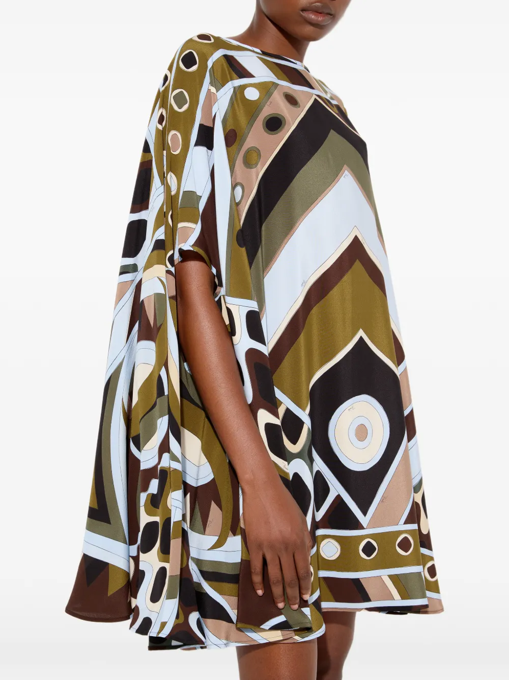 PUCCI Zijden tuniek met print Groen