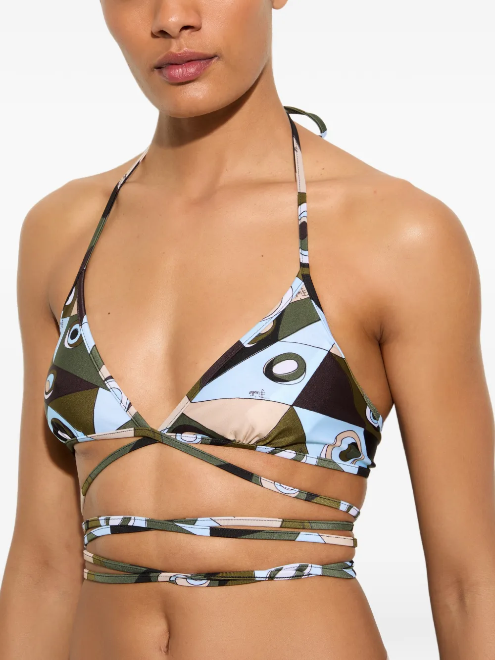 PUCCI Triangel bikinitop met Occhi-print Zwart