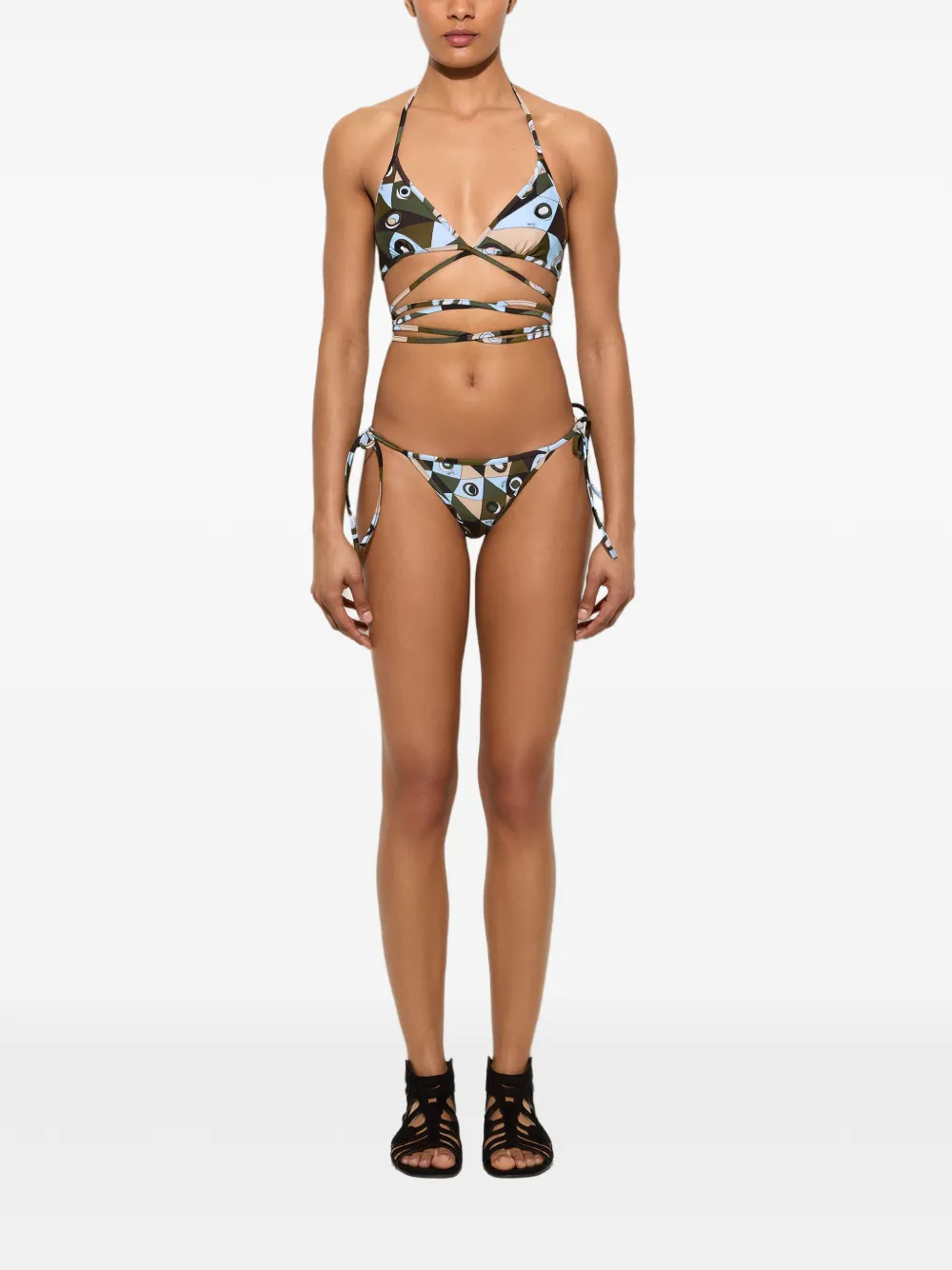 PUCCI Triangel bikinitop met Occhi-print Zwart