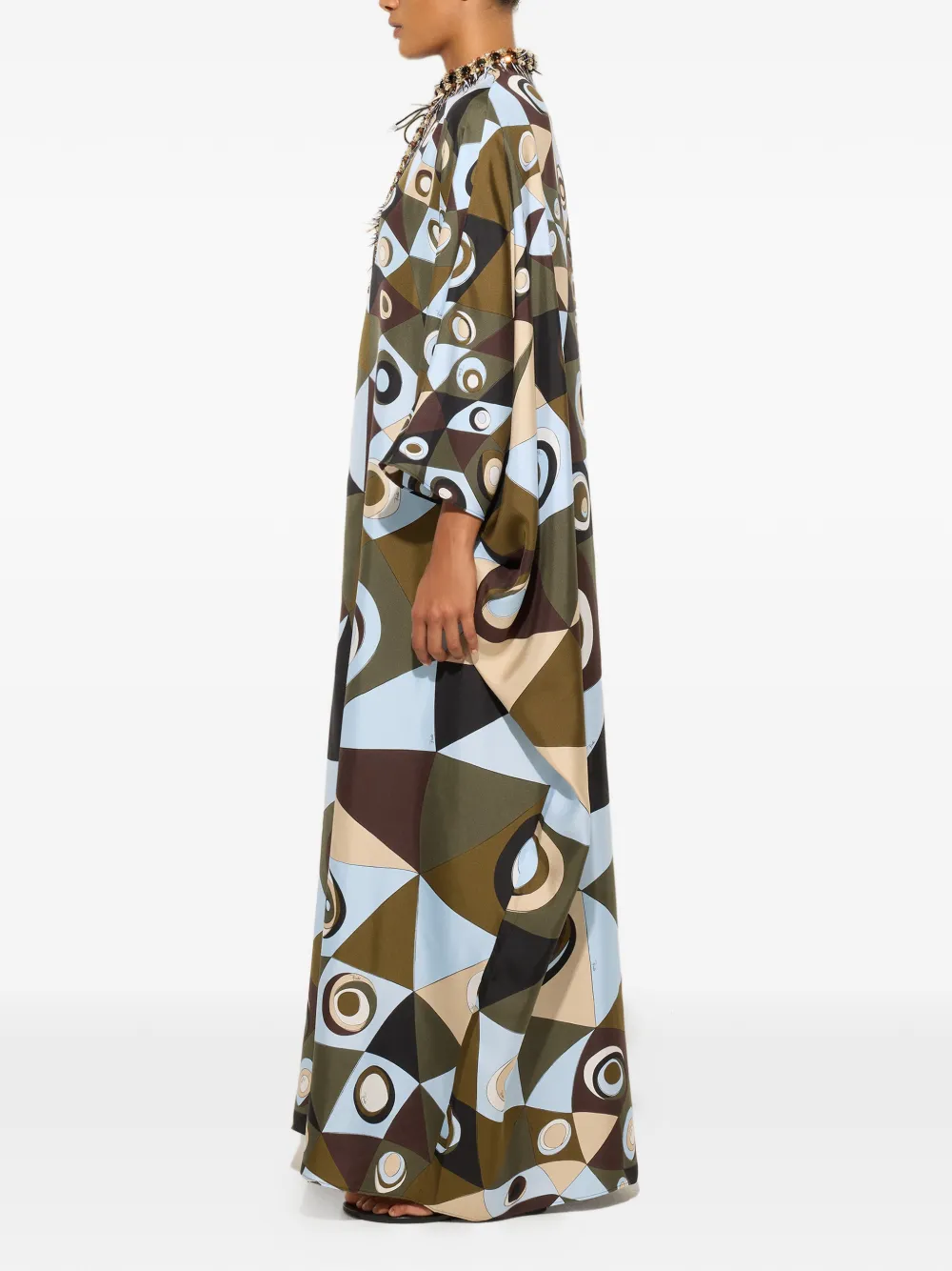  Pucci Caftán Con Estampado Occhi - Verde 