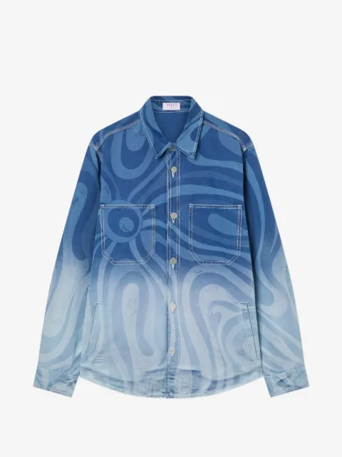 PUCCI Marmo print oversized denim jacket