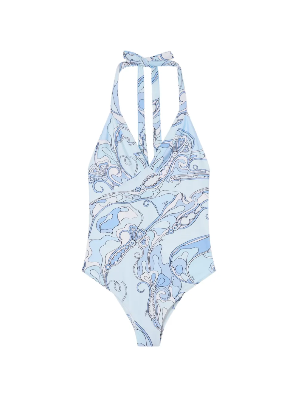 PUCCI Orchidee-print swimsuit - Blu