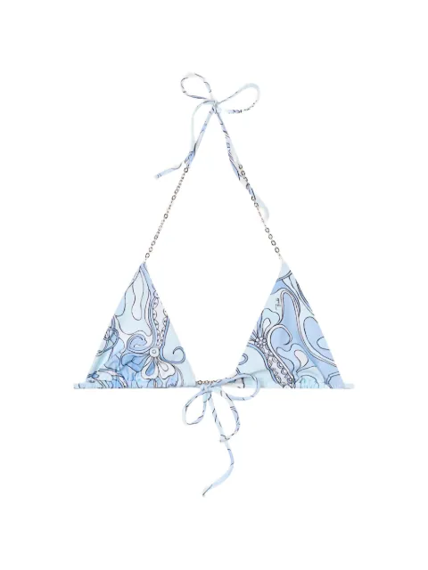 PUCCI Orchidee-print triangle bikini top