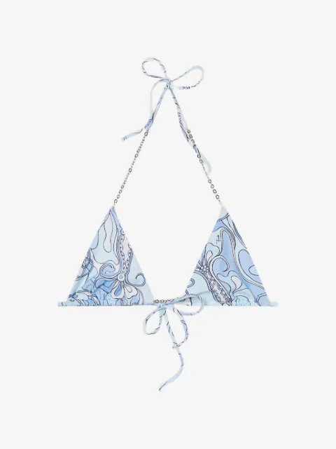 PUCCI Orchidee-print triangle bikini top