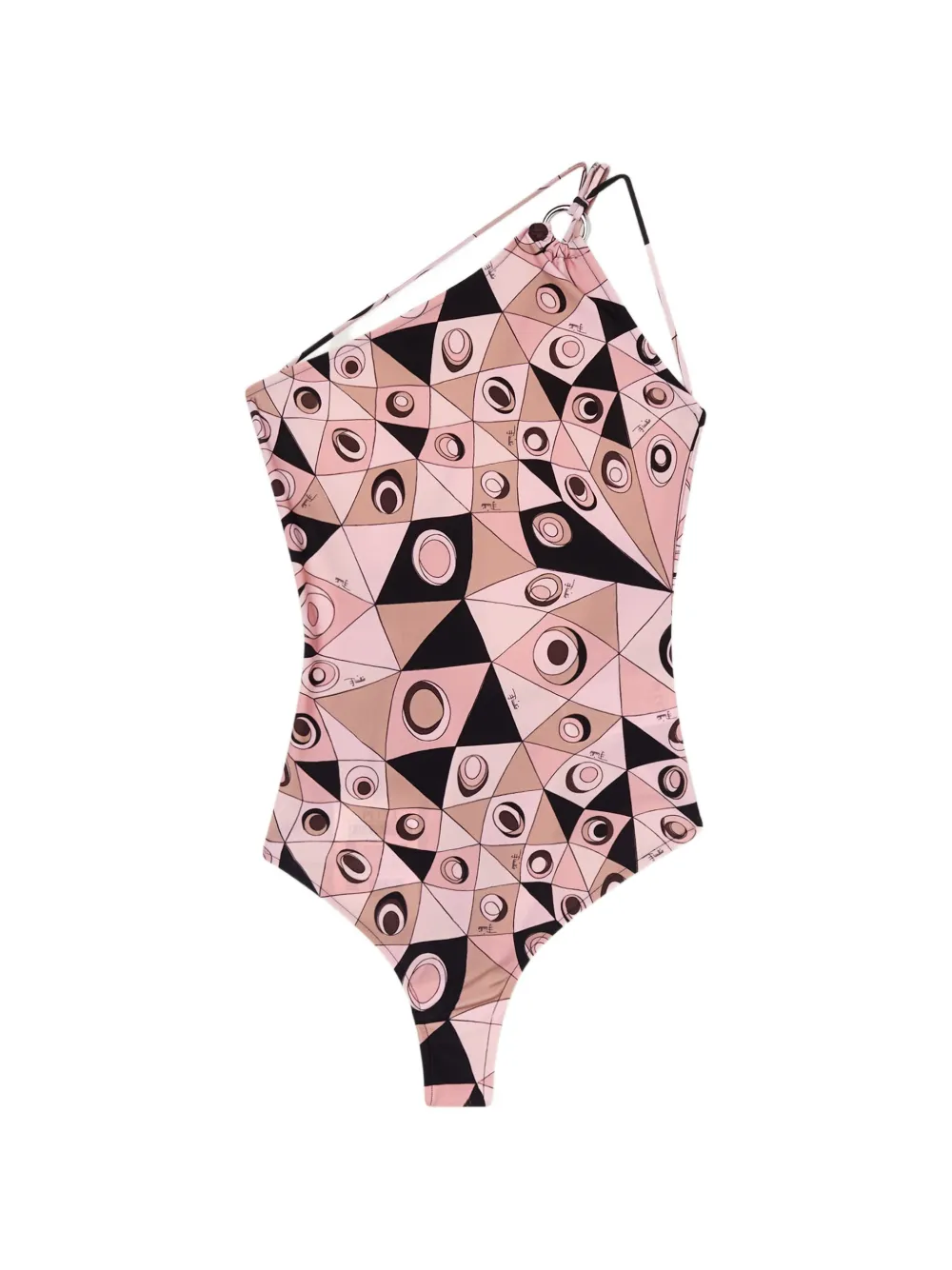 PUCCI Occhi-print one-shoulder swimsuit - Nude