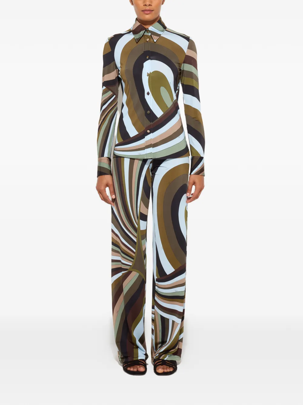 Pucci Iride-print Shirt - Blue 
