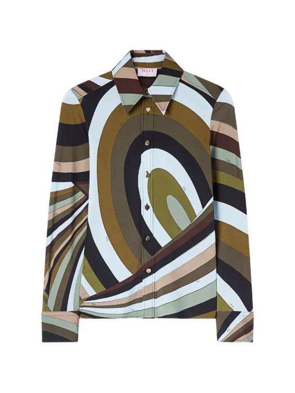 Pucci Iride-print Shirt in Blue